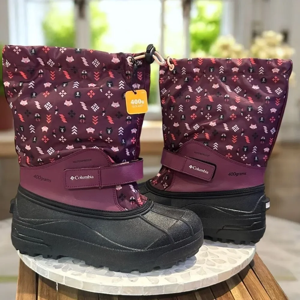 Columbia Powderbug Insulated Snow Winter Forty Print Boot −40°F Size 6 (EU 38) N